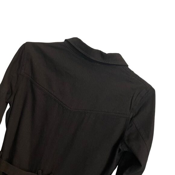 Stitch Fix Skies are Blue Black Long Sleeve Snap Button Utility Jumpsuit Small - Picture 7 of 9